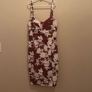 White House Black Market tight midi spaghetti strap dress